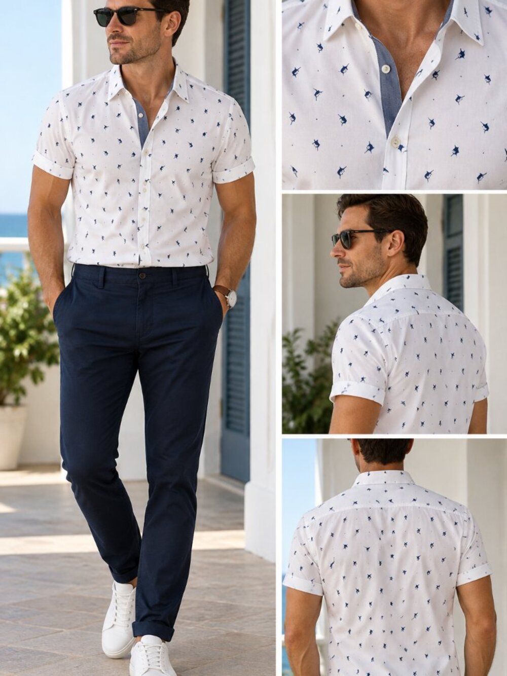 Nautica Slim Fit Short Sleeve Button Down Shirt XL